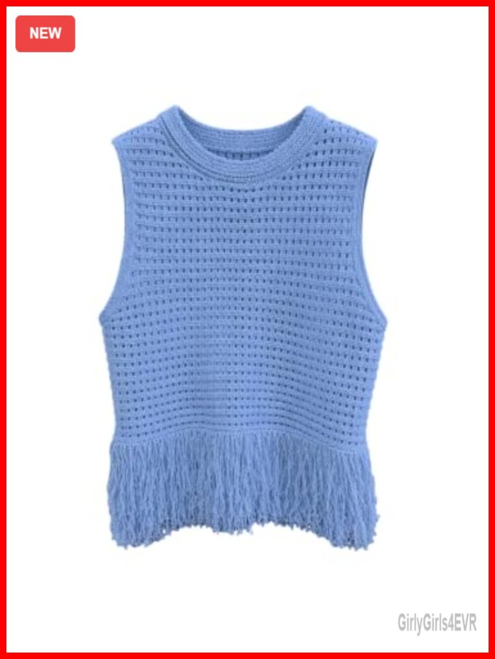 Fringe Sweater Vest Sleeveless Knit Tank Top Summer Boho Women's